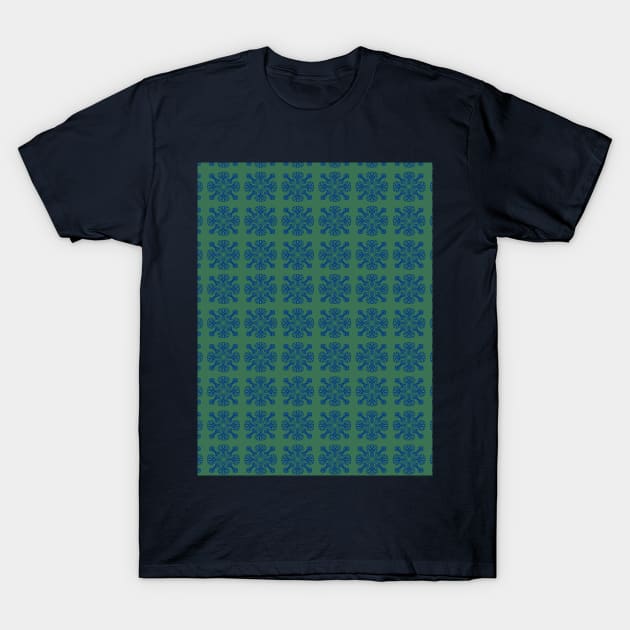 Blue Ceramic Squares T-Shirt by AmyMinori